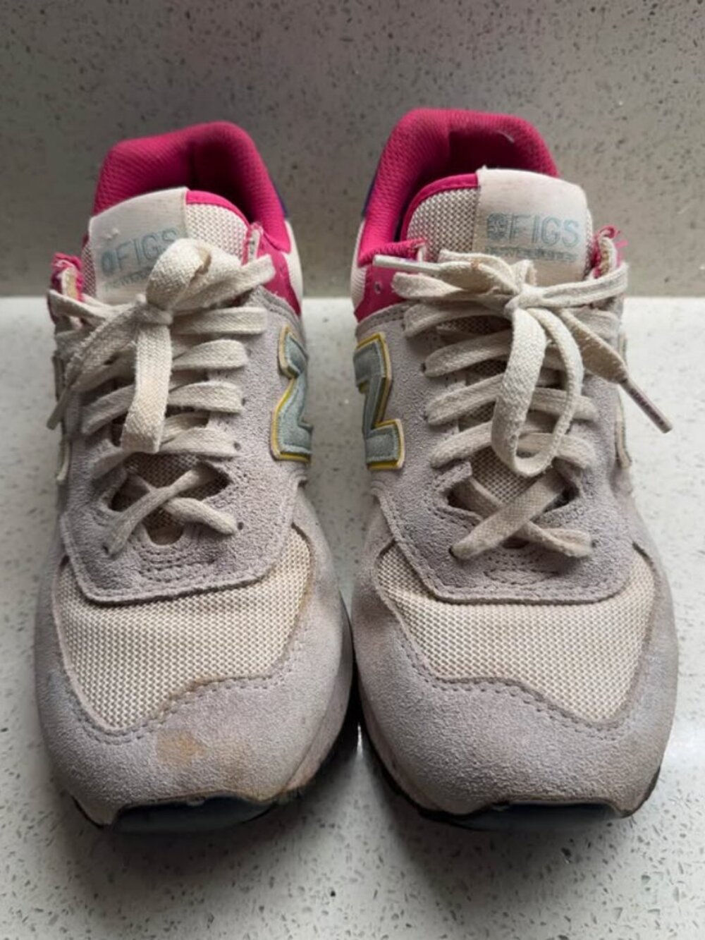 New Balance x FIGS 574 Cream/Pink/Purple/Yellow Women’s Size 8.5